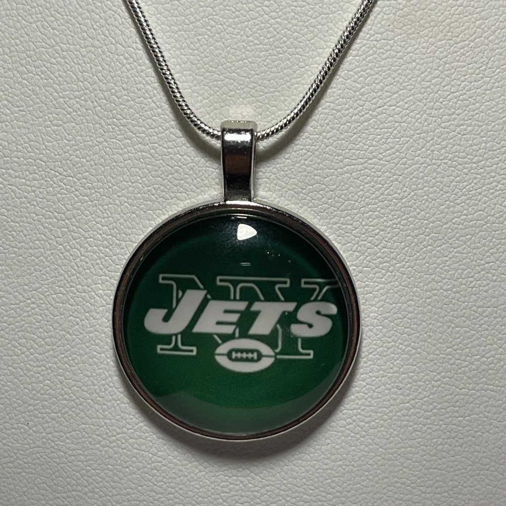 New York Jets NFL Charm w/ 925 Chain NEW